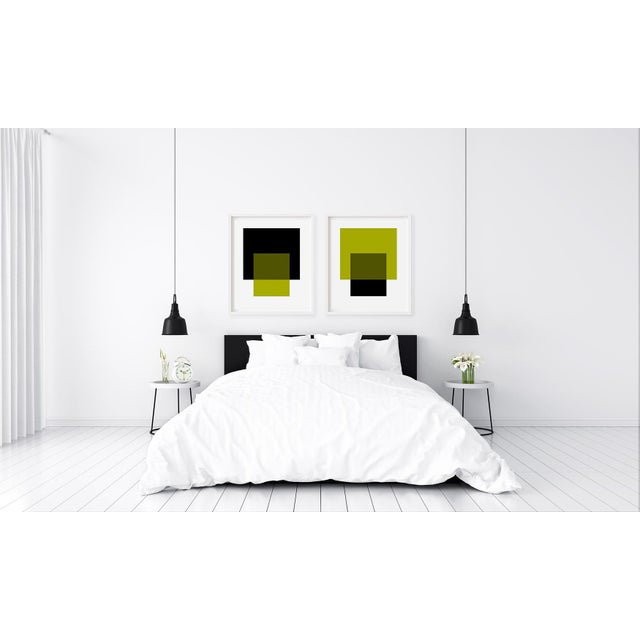 "The Interaction of Black and Leaf Green" by Liz Roache (Black, Leaf Green) This Modern, Mid Century, Contemporary Fine...