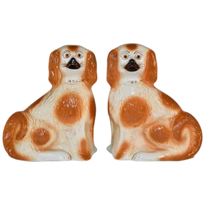 Late 19th C Staffordshire Dogs - a Pair