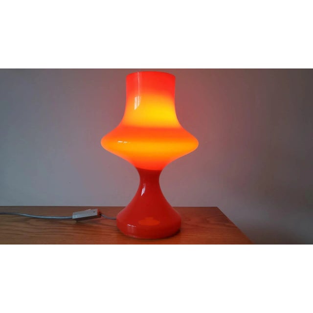 Mid-Century Glass Table Lamp, Tabery, 1970s For Sale - Image 6 of 13