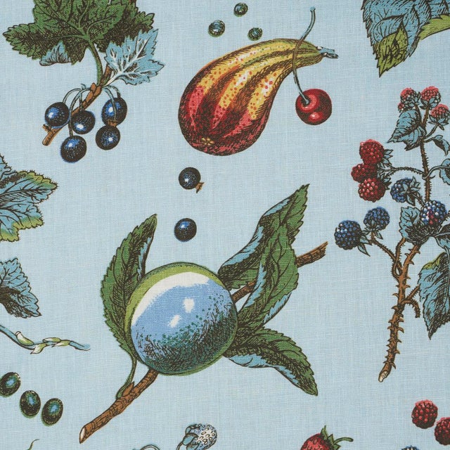 Contemporary Schumacher Berry Grove Fabric In Sky For Sale - Image 3 of 5