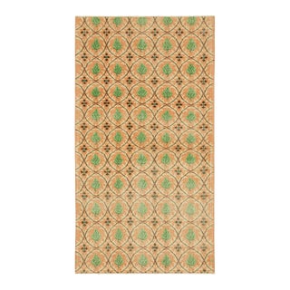Vintage Zeki Müren Runner in Peach With Green Floral Patterns From Rug & Kilim For Sale