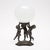 Single table lamp from the Art Deco period in France. This piece is made with a pewter structure depicting three cupid...