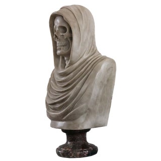 Italian Artist, Memento Mori Bust, 19th Century, Carrara Marble For Sale