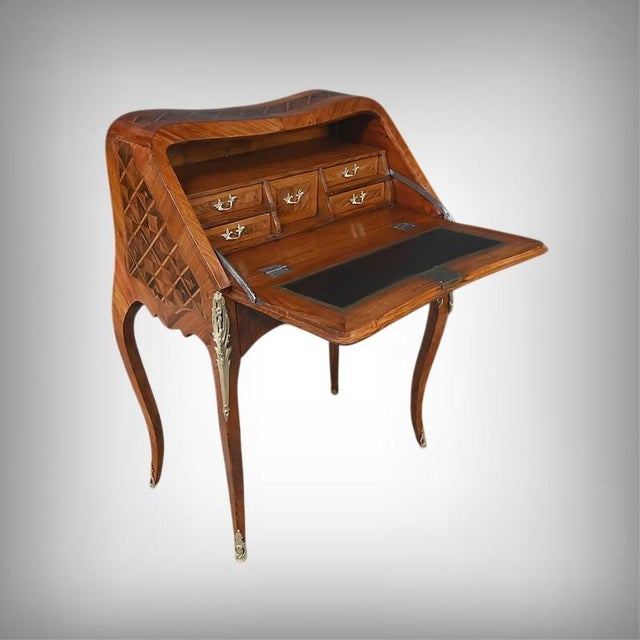 Small Early 20th Century Louis XV Marquetry Ladys Desk For Sale - Image 3 of 18