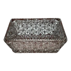 Vintage Quality Cut Lead Crystal Deep Rectangular Bowl
