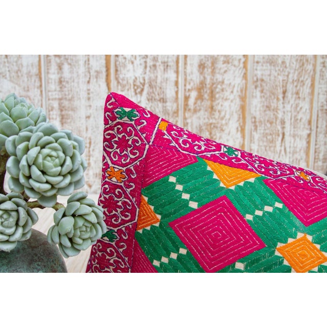 Indian Antique Harita Sindh Silk Pillow For Sale - Image 3 of 9