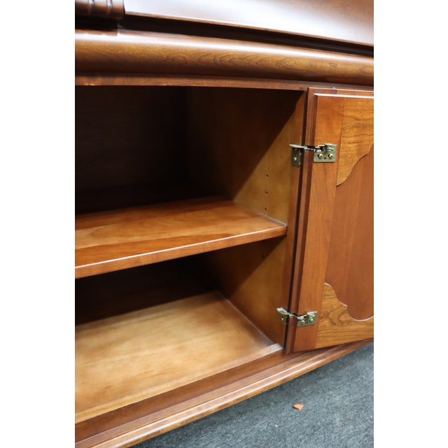 Dutch Designs Cherry Dresser With Tri-Fold Mirror For Sale - Image 10 of 13