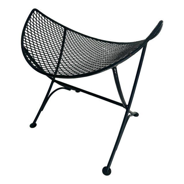 1950s Mid Century Modern Clamshell Concave Wire Stools For Sale