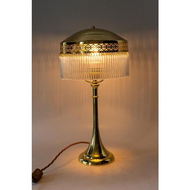 Art Deco Table Lamp with Glass Sticks, Vienna, 1920s For Sale - Image 10 of 15