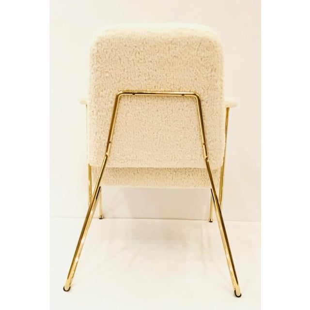 Interlude Home Modern White and Gold Georgie Lounge Chair For Sale In Atlanta - Image 6 of 7