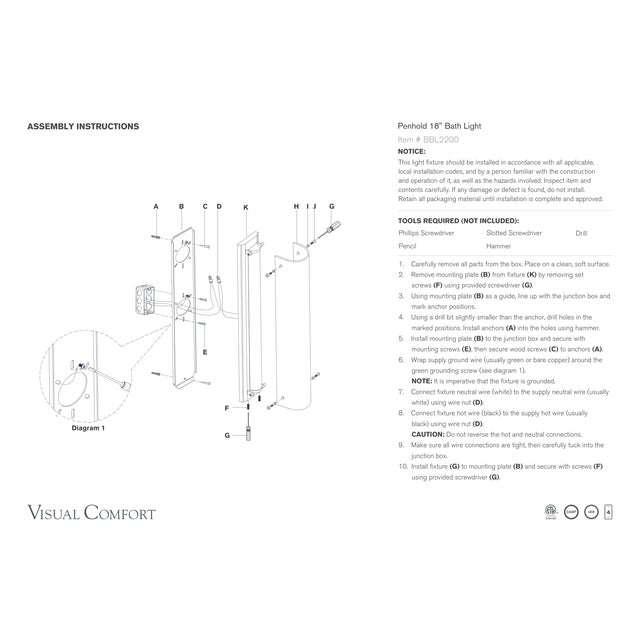 Barbara Barry for Visual Comfort Signature Penhold 18" Bath Light in Soft Brass with White Glass For Sale In Houston - Image 6 of 7