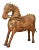 Mid 20th Century Small Vintage Indian Exterior Rust Colored and Carved Wooden Horse from Madras For Sale