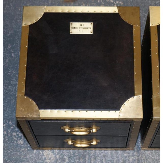 Gold Cumberland Collection Nightstands with Red Velvet Lining from Timothy Oulton, Set of 2 For Sale - Image 8 of 18