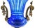 Pair Antique Cobalt Blue Glass Vases With Ornate Bronze Rim, Handles and Mount For Sale In Miami - Image 6 of 18