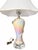 Cream Iridescent Pearlescent Spiral Ribbon Table Lamp With Clear Tiered Base For Sale - Image 8 of 17
