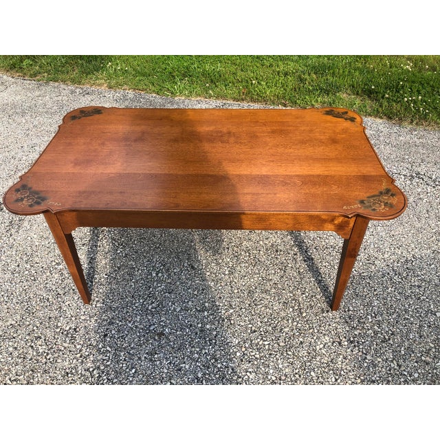 20th Century Traditional L. Hitchcock Inlaid Maple Coffee Table Chairish