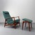Wood Mid-Century Model 829 High-Back Lounge Chair and Ottoman in Teak and Green Upholstery by Gio Ponti for Cassina, Italy, 1960s, Set of 2 For Sale - Image 7 of 18