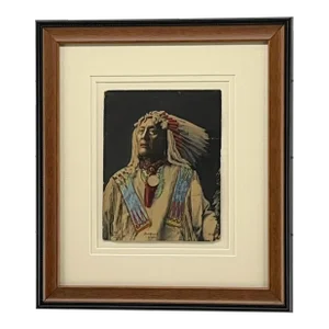 Chief High Bear Sioux Antique Plantium Photograph