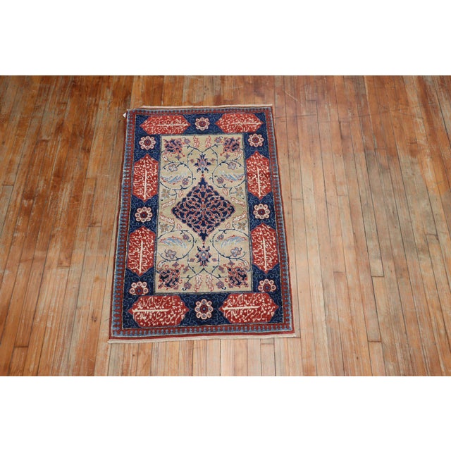 1920s Fine Love Poem Pair of Persian Tabriz Mat Rugs For Sale In New York - Image 6 of 6