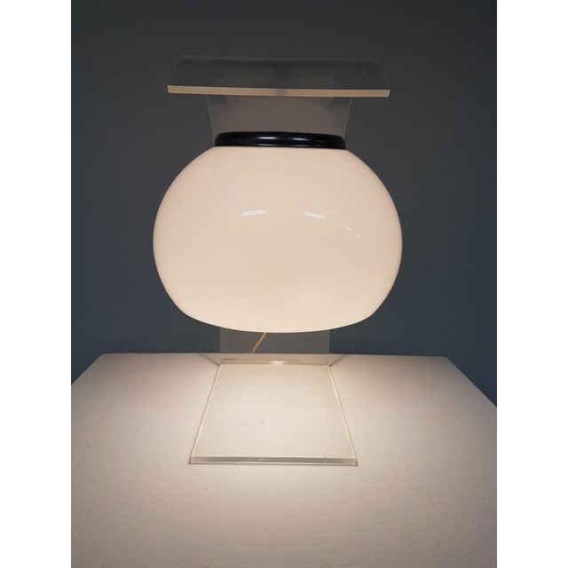 Acrylic glass / acrylic table lamp 1980s Width 25 Height 40 Depth 25 cm Up to 250V (Europe/UK Standard).The wiring of this...