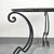 Vintage Side Table in Black Metal and Frosted Glass, 1950s For Sale - Image 9 of 11