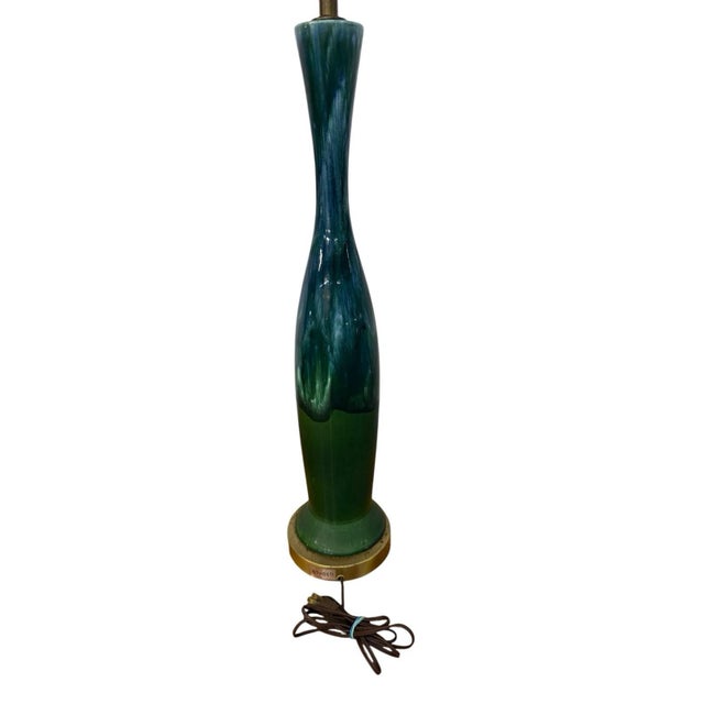 Mid-Century Modern Royal Haeger Green Drip Glaze Lamps - Set of 2 - Working! For Sale - Image 11 of 12