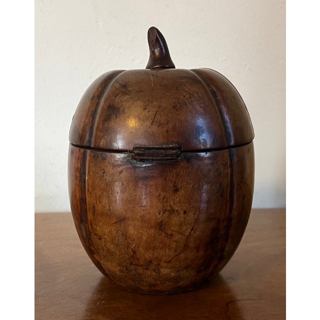 Antique 18th Century George III Stained Fruitwood Melon Form Tea Caddy Circa 1790 For Sale - Image 4 of 12