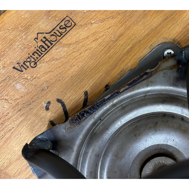 Vintage Virginia House Oxblood Burgundy Vinyl Nailhead Swivel Backless Barstools For Sale - Image 14 of 15