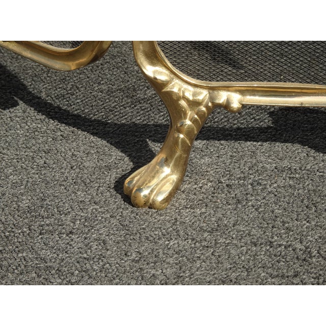 Vintage French Provincial Ribbons Love Birds Gold Brass Fireplace Screen #2 For Sale - Image 11 of 14