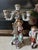 Vintage Rococo Revival Porcelain Musician Jardinière & Candelabrum — Set of 2 For Sale - Image 10 of 10
