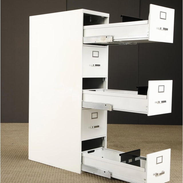 Industrial Vintage Mid-Century Steel Filing Cabinet, Industrial 5 Drawer File Cabinet, 1950s For Sale - Image 3 of 9