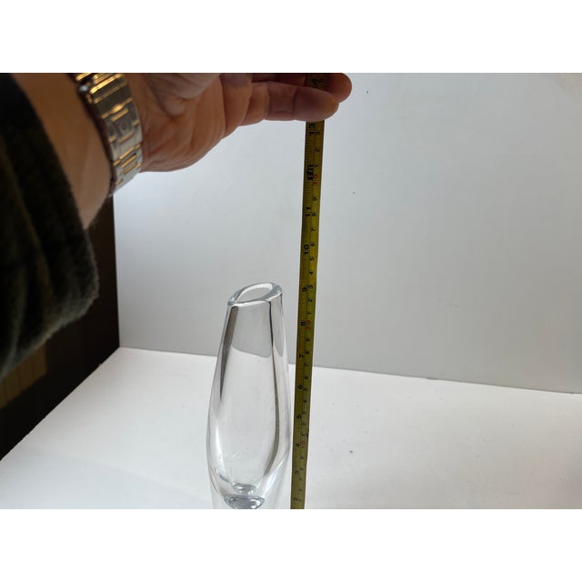 Orrefors Swedish Modern Torpedo Crystal Vase by Sven Palmqvist for Orrefors, 1950s For Sale - Image 4 of 8