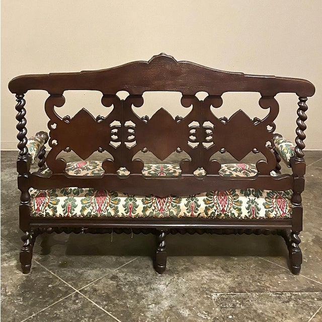 19th Century Renaissance Revival Louis XIII Style Sofa in Solid Oak For Sale - Image 18 of 18