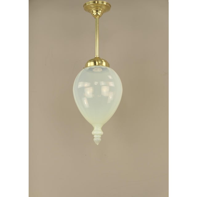Vaseline Opal Glass Pendant from Liberty, England, 1910s For Sale - Image 6 of 10