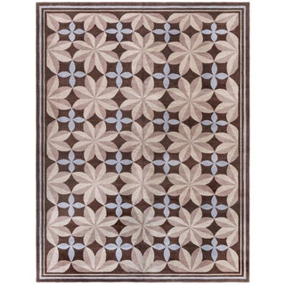 "Pinwheel" Contemporary Bessarabian Floral Pale Sand Rug by Doris Leslie Blau For Sale