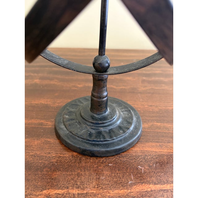 Bronze Late 20th Century Bronze Iron Armillary Globe Sculpture – Traditional Landscape & Garden Decor For Sale - Image 8 of 10
