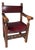Rare Antique Spanish Revival / Gothic Oak Armchair in Oxblood Leather & Bronze Accents For Sale