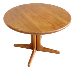 Vintage Danish Round Extendable Dining Table in Teak, 1960s