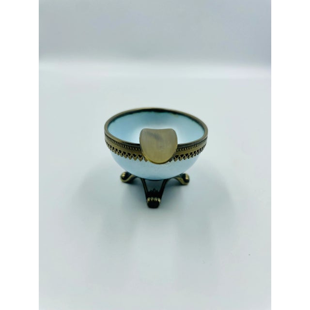 Modern 1950’s Evans Guilloche Enamel & Brass Egg-Shaped Ashtray For Sale - Image 3 of 10