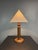 A gorgeous French modernist table lamp with new pyramid lampshade, ca 1940s-1950s. These lamps are often named in the...
