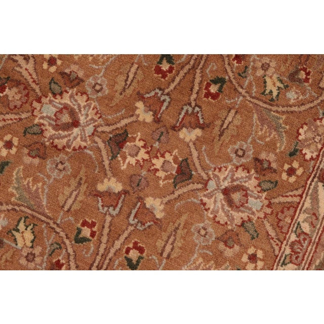 Floral 1990's Pak-Persian Gold/Brown Wool Rug - 6'0'' X 9'0'' For Sale - Image 4 of 9