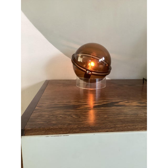 Brown Small Space Age Lamp For Sale - Image 8 of 8