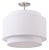 Modern Coronado 18 Semi-Flush Mount - Drum White Linen Shade, Satin Nickel Steel, Elv Dimmable Led for Bedroom Living For Sale