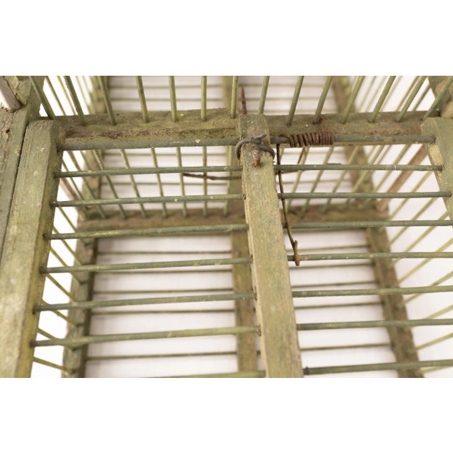 Brown Antique French Country Beech & Iron Bird Cage, 1890s For Sale - Image 8 of 10