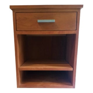 Room & Board Linear Solid Cherry Wood Nightstand Drawer Table For Sale