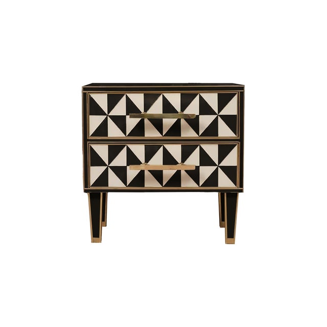Not Yet Made - Made To Order Optical Triangular Effect Nightstands from Justfurnituress SRL, Set of 2 For Sale - Image 5 of 6