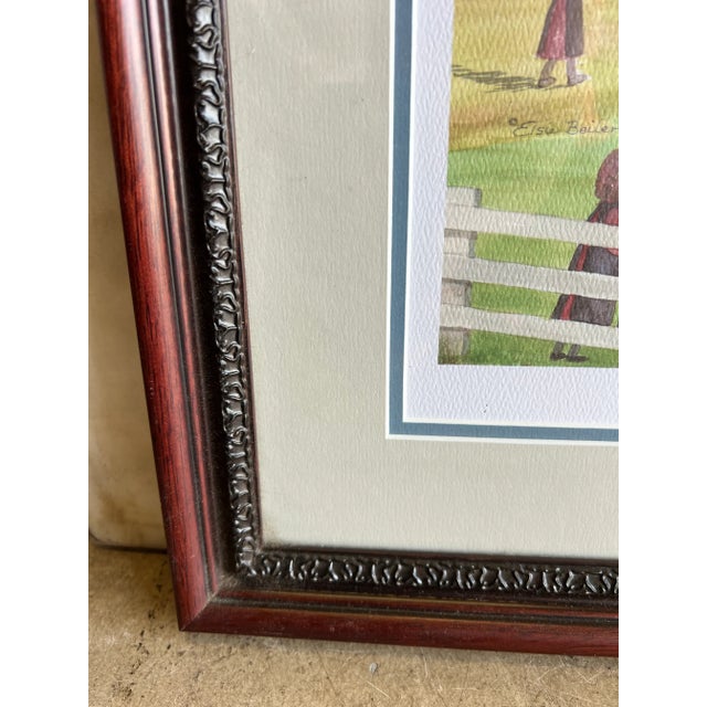 Vintage Framed Signed Print Children Playing Outside "Amish Happier Days" For Sale - Image 10 of 11