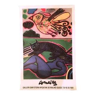 Guilliame Corneille 1991 Exhibition Poster For Sale