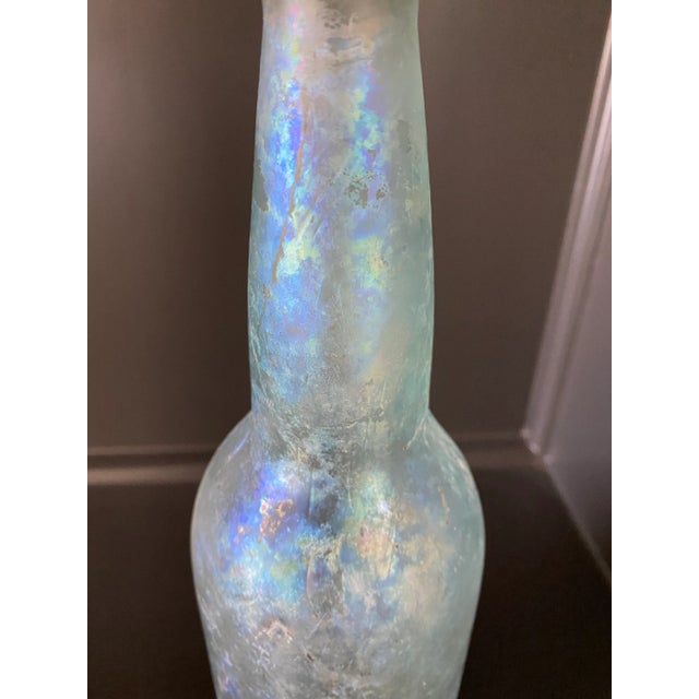 Turquoise Stone & Amber Glass Art Glass Bottle For Sale In Los Angeles - Image 6 of 8