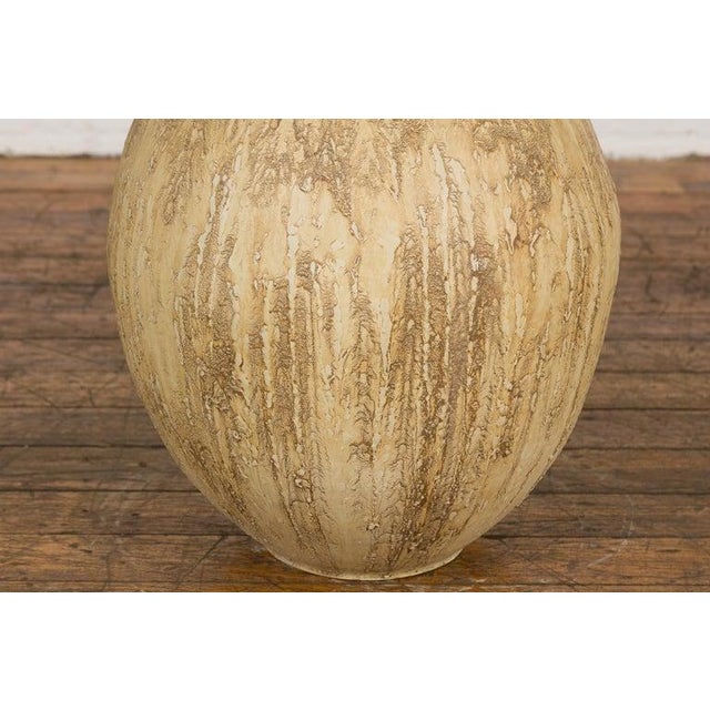 Ceramic Prem Collection Hand Crafted Artisan Vase with Narrow Mouth & Mustard Glaze For Sale - Image 7 of 12